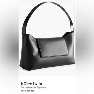 & Other Stories Baguette Black Leather Shoulder Bag